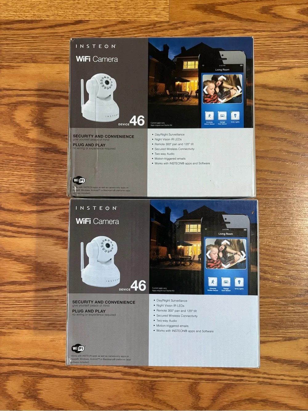 Insteon WiFi Camera Bundle - White (Set of 2 Boxes)/ New in boxes …NOT TESTED!